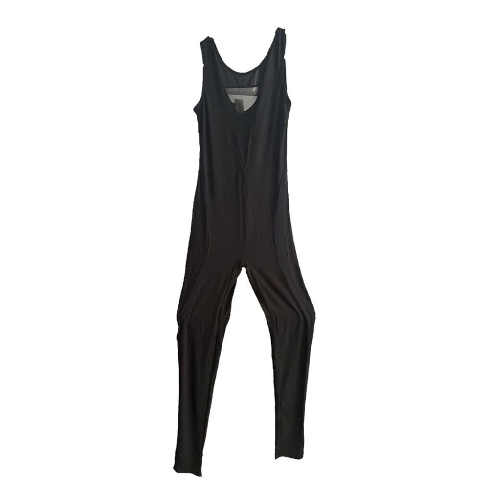 Eien Sleeveless Black Stretch Jumpsuit Net Bodice S